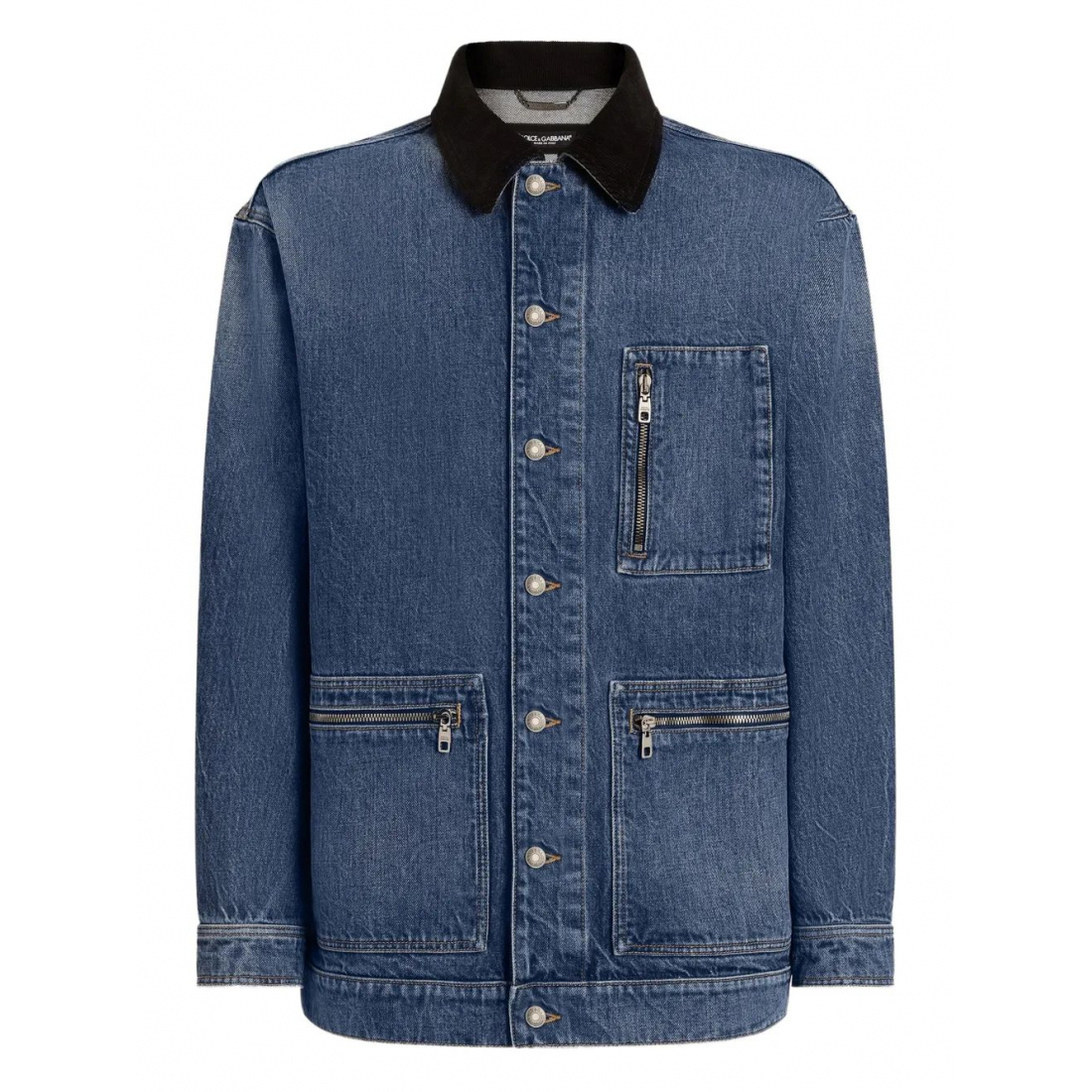 Men's 'Corduroy-Collar' Denim Jacket