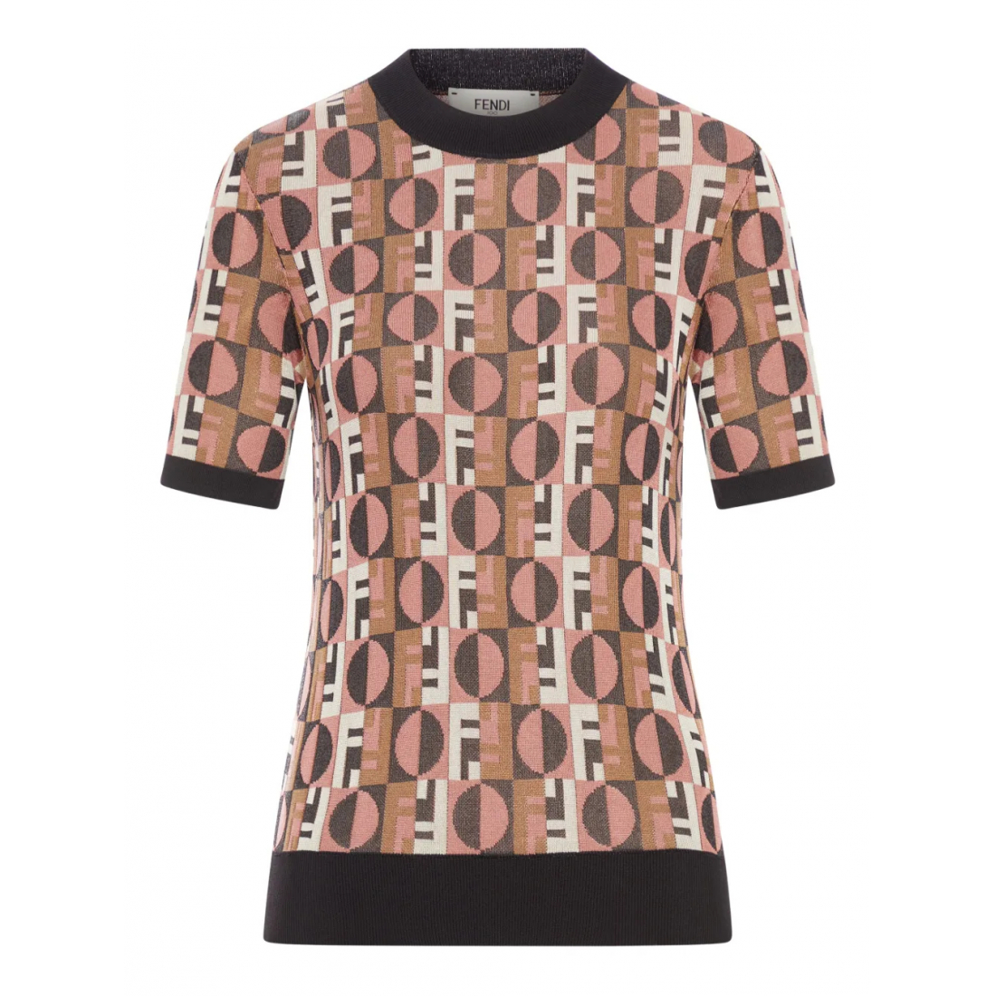 'Geometric Jacquard' T-Shirt für Damen