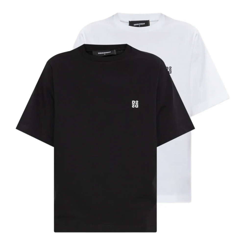 T-shirt 'Logo-Print' pour Femmes - 2 Pièces