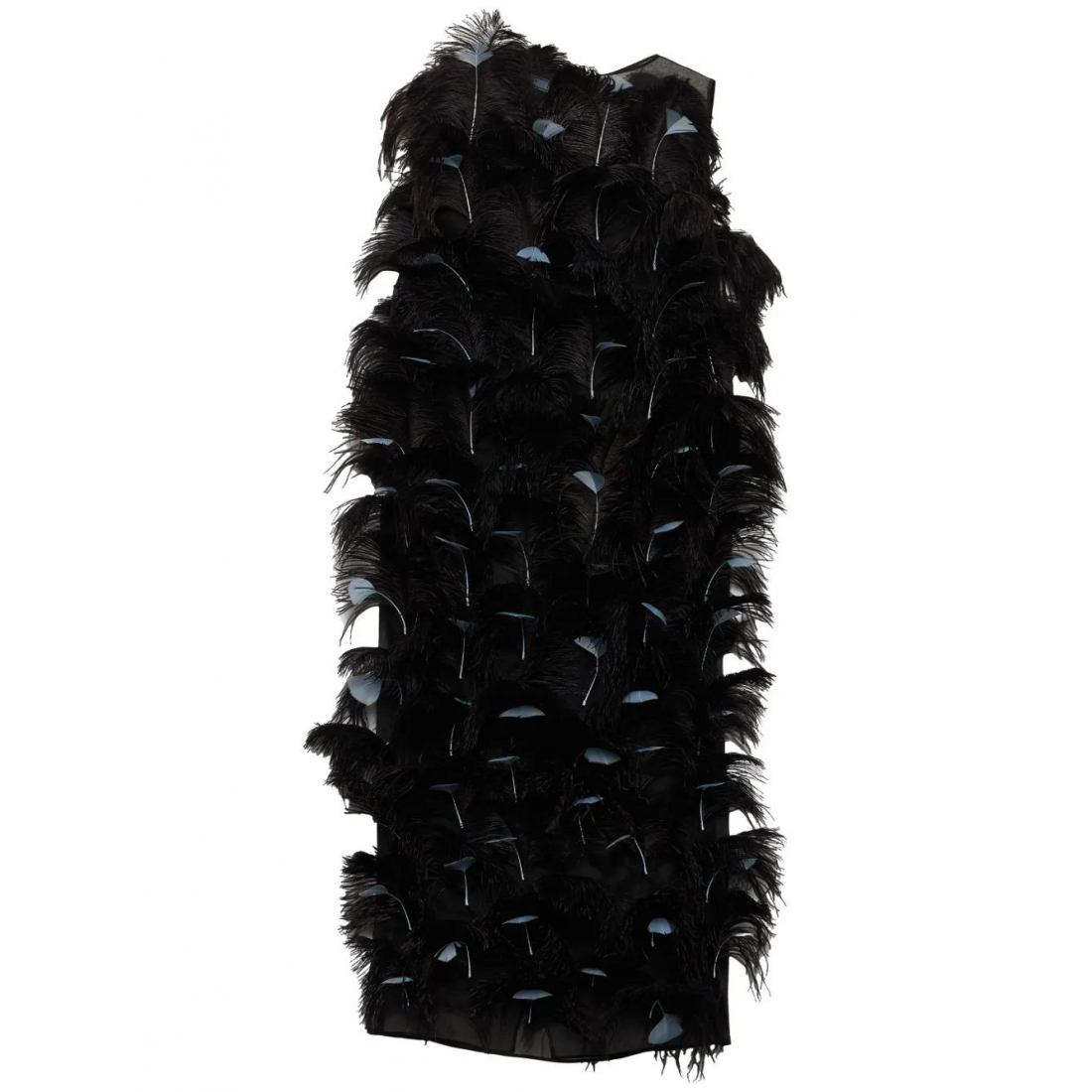 Robe Midi 'Feather-Embellished Organza' pour Femmes