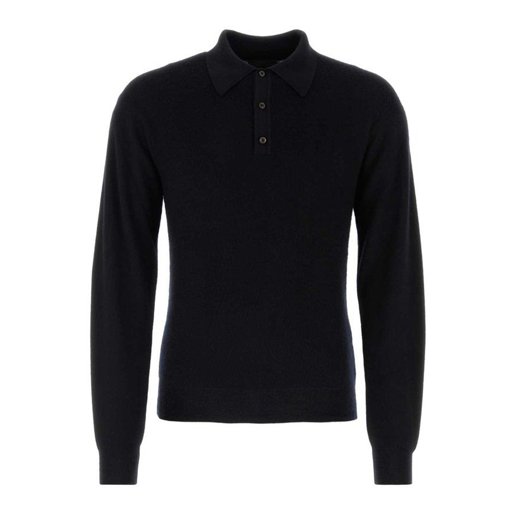 Men's 'Polo-Collar Drop-Shoulder' Cashmere Sweater