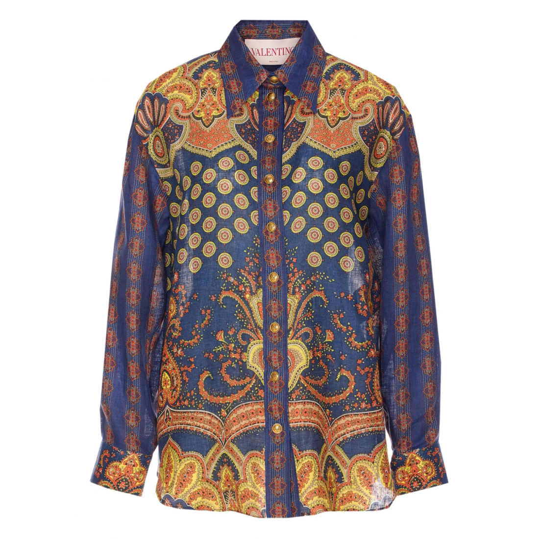 'Medaglioni Voyage Imaginaire' Langärmeliges T-Shirt für Damen