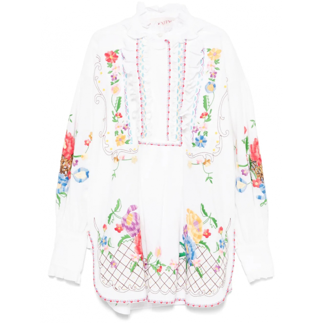 'Floral-Embroidered' Mini Kleid für Damen