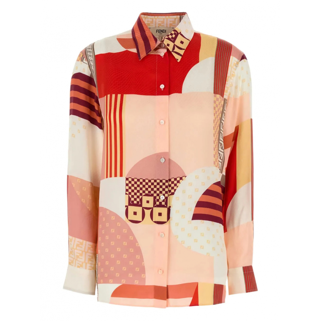 Chemise 'Abstract-Pattern Button-Up' pour Femmes