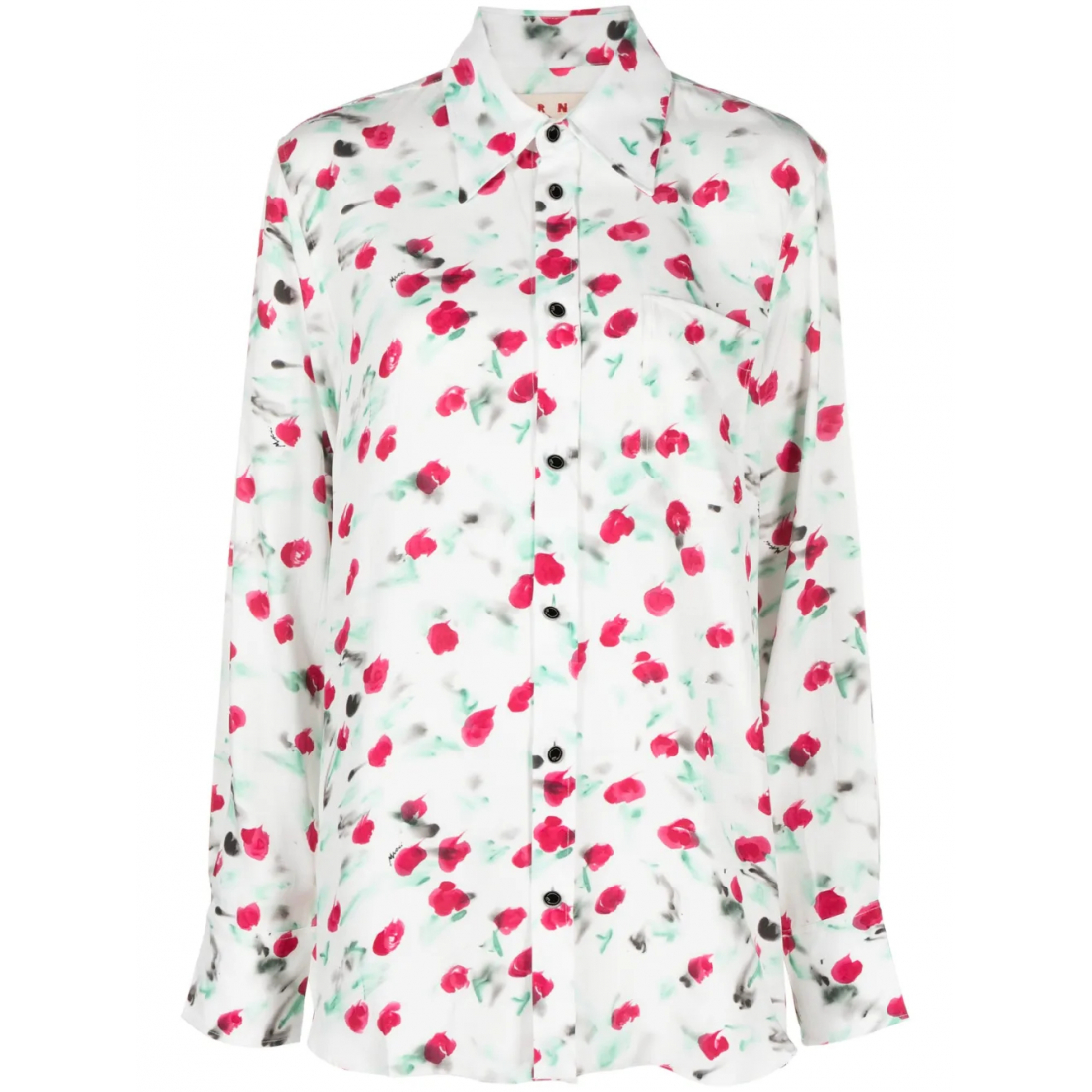 'Logo-Buttons Floral-Print' Hemd für Damen
