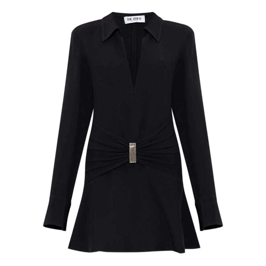 Robe à manches longues 'Gathered-Detail Collared' pour Femmes