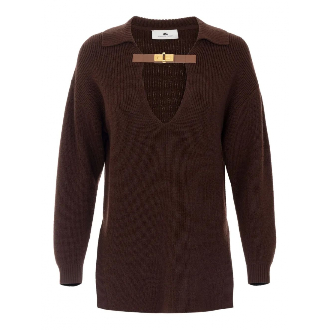Women's 'Buckle-Detail Polo-Collar' Sweater