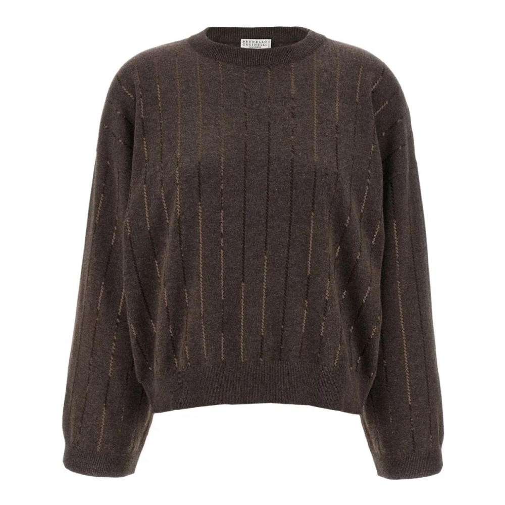 'Sequin-Striped' Kaschmirpullover für Damen