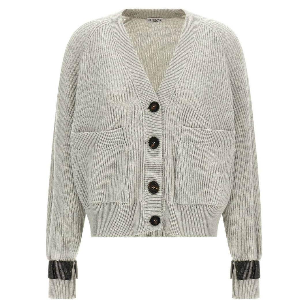Cardigan 'Ribbed Jewel-Cuff' pour Femmes