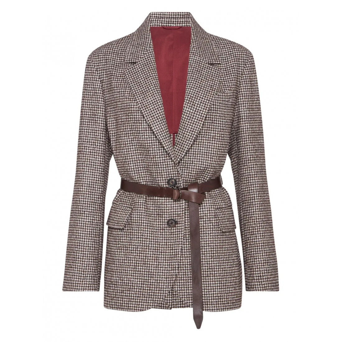 Blazer 'Houndstooth Belted' pour Femmes