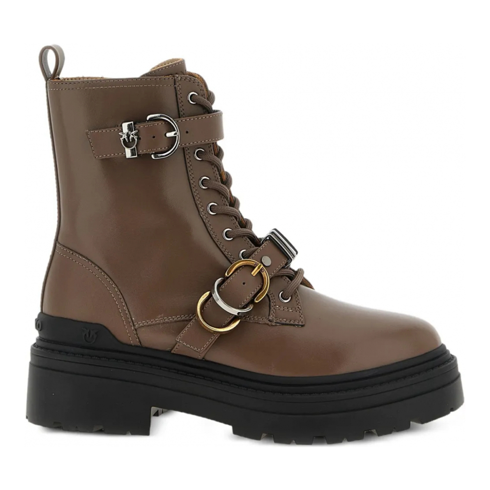 Bottes 'Buckle-Strap Lace-Up' pour Femmes