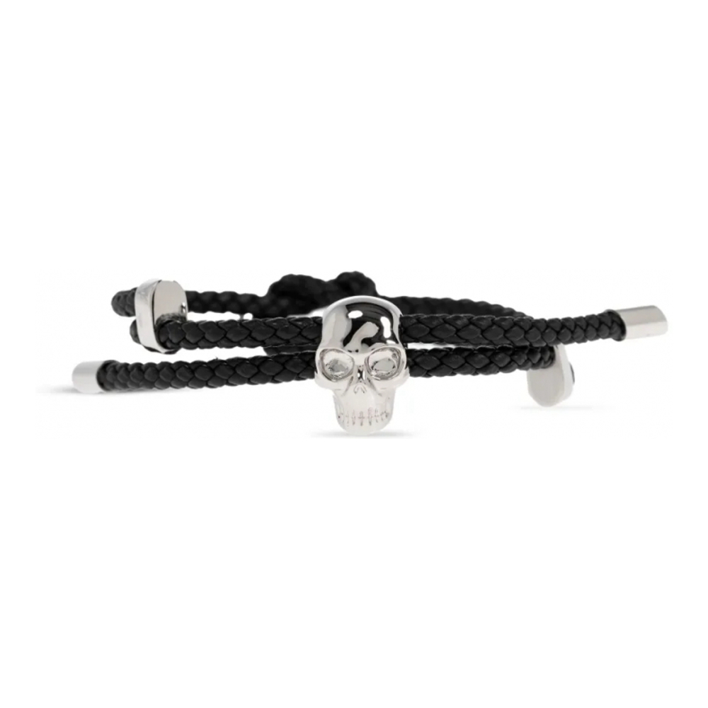'Skull-Charm Braided' Armband für Herren