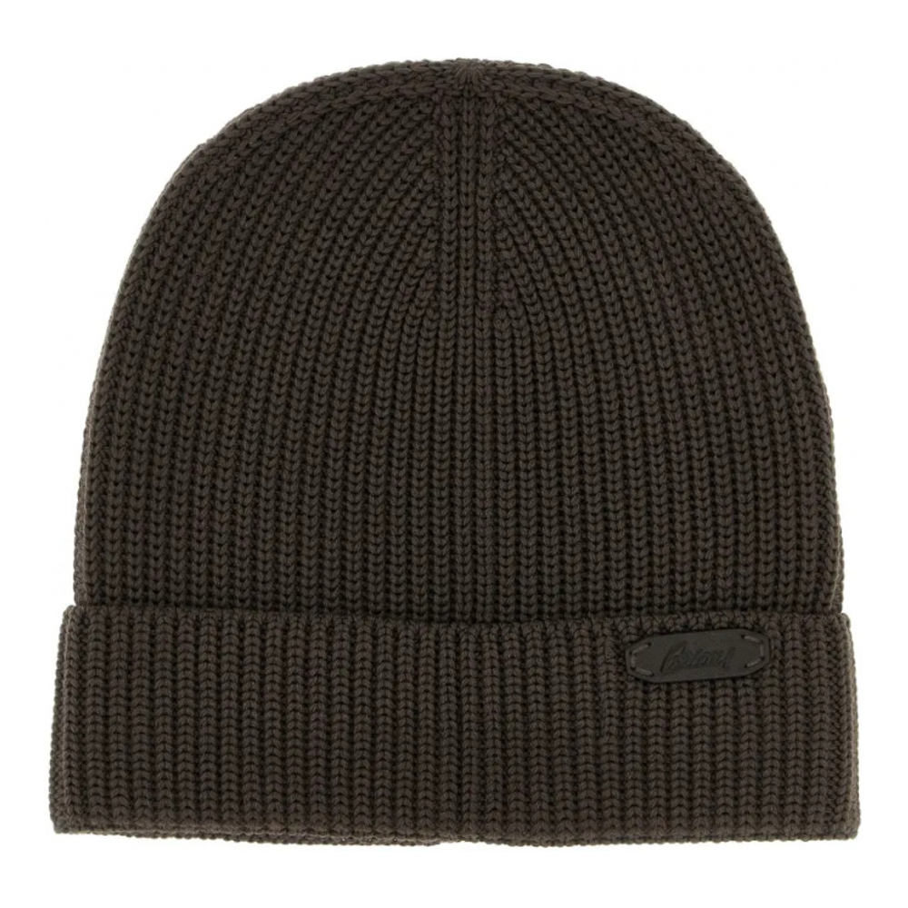 Bonnet 'Ribbed-Knit Logo-Patch' pour Hommes