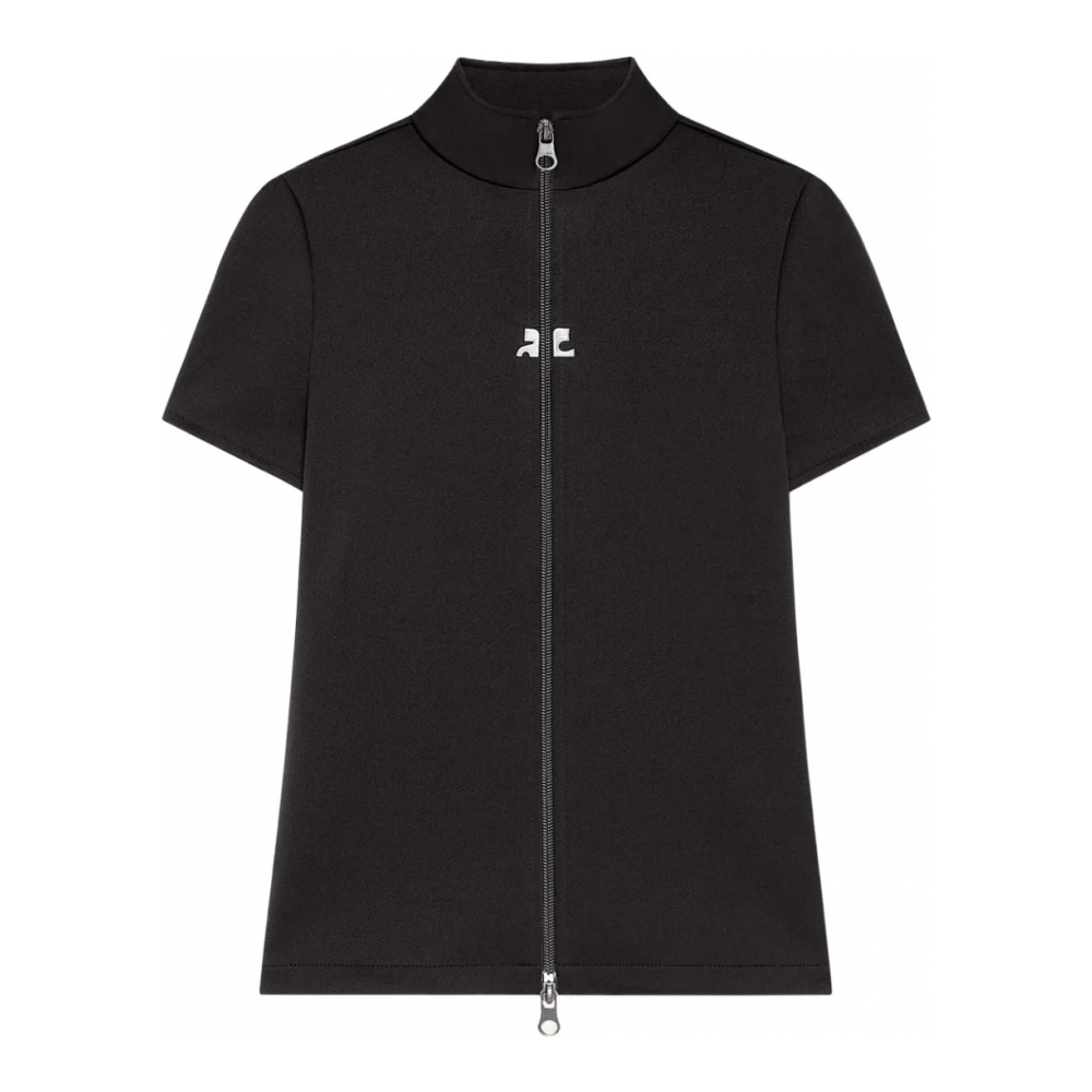 Top à manches courtes 'Zip-Up' pour Femmes