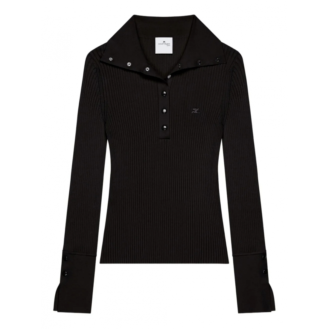 Polo manches longues 'Ribbed' pour Femmes