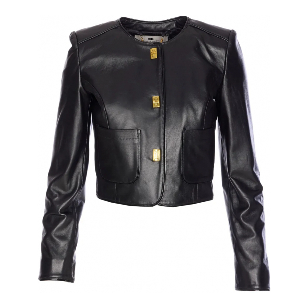 Veste en cuir 'Hook-Fastening' pour Femmes