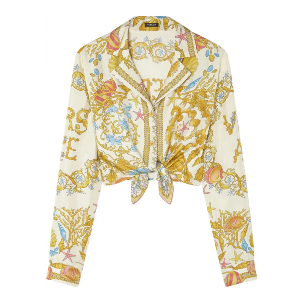Chemise 'Underwater Barocco Knotted Cropped' pour Femmes