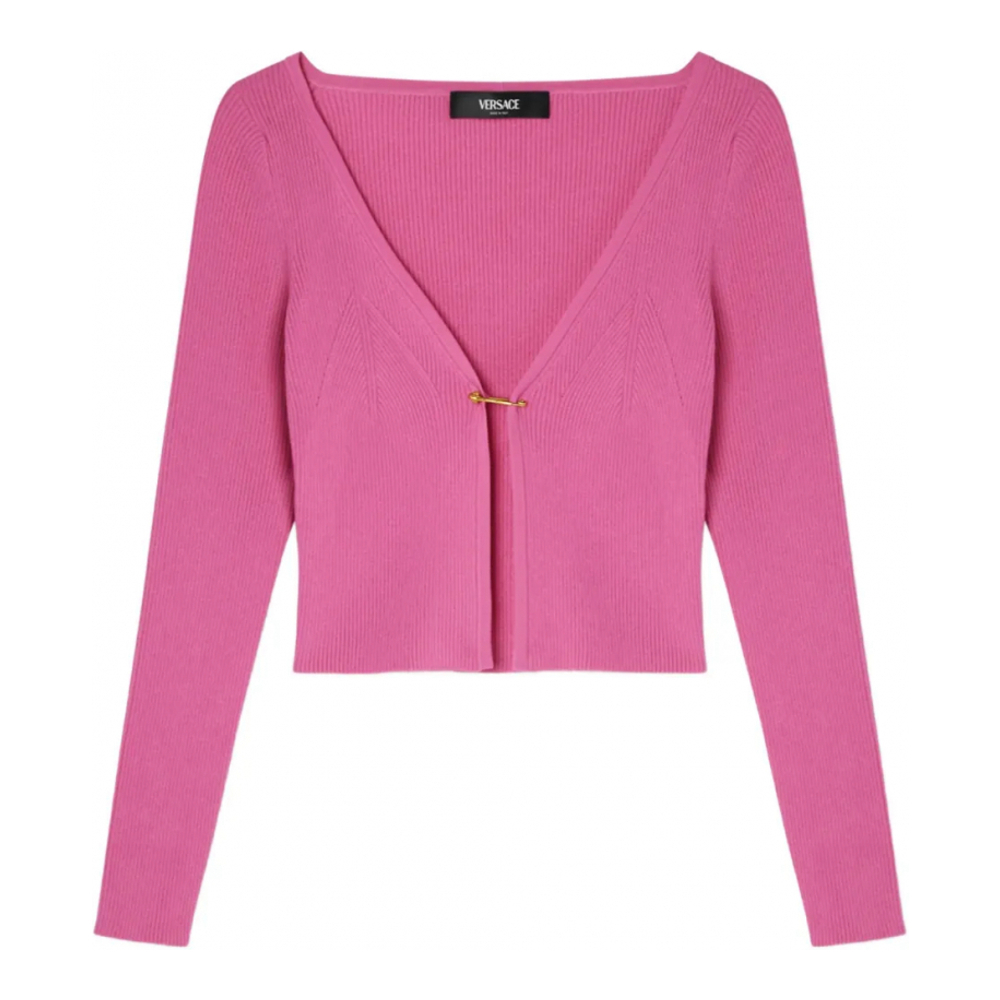 Cardigan 'Safety Pin Ribbed-Knit' pour Femmes