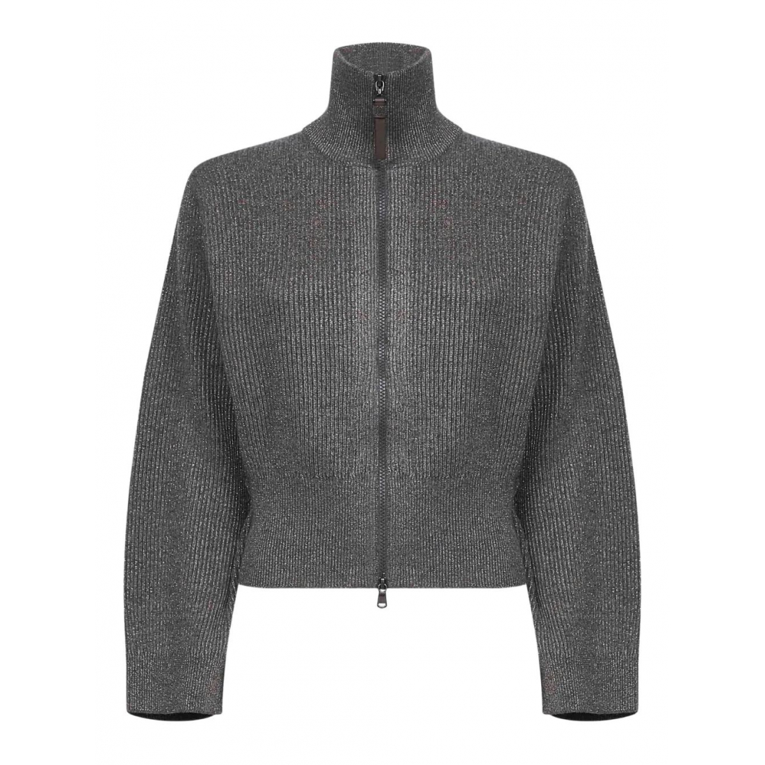 Women's 'High-Neck Zip-Fatening' Cardigan