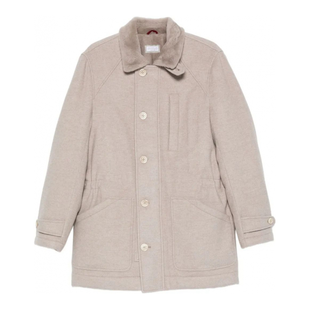 'Trimmed-Collar' Mantel für Herren