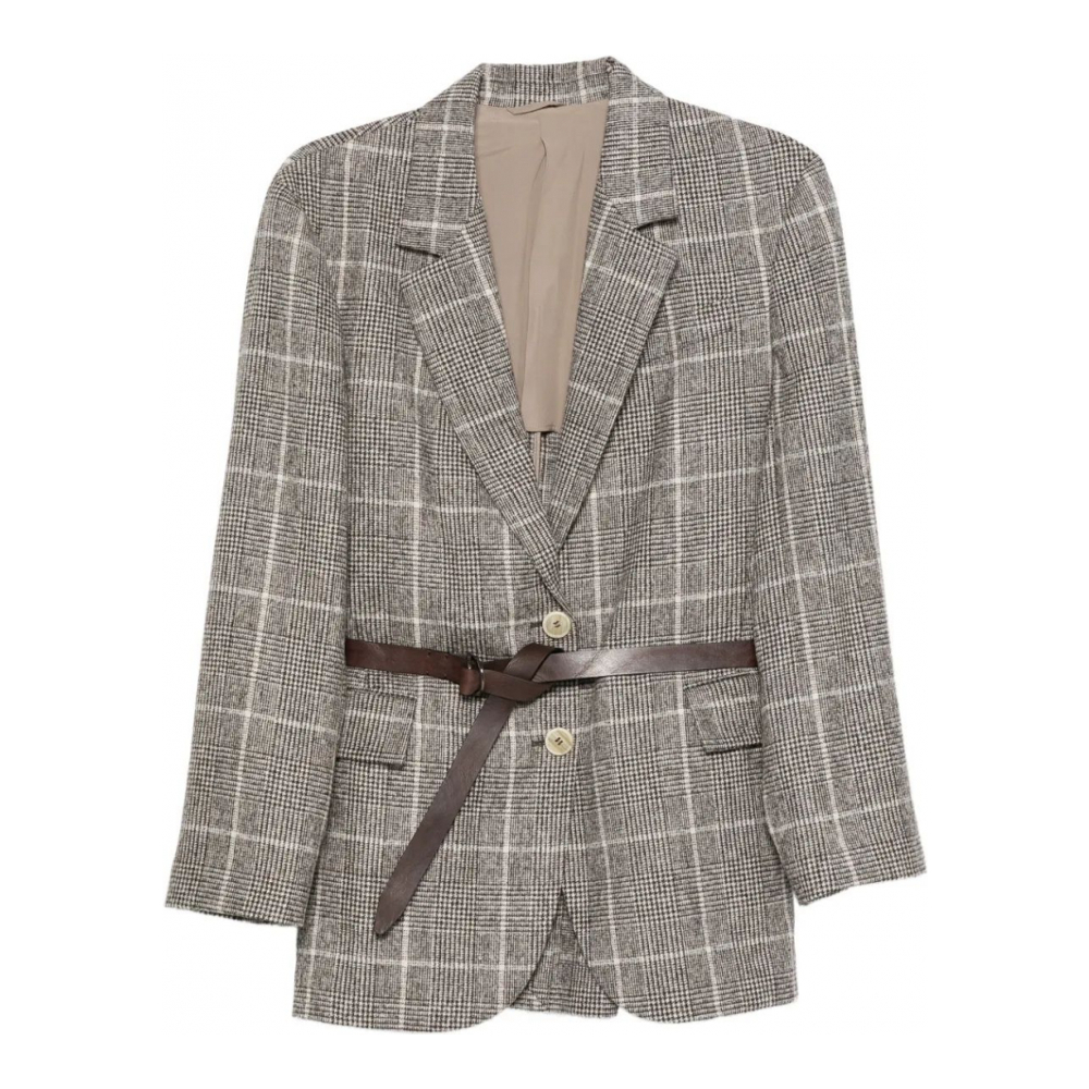 Blazer 'Checked Belted' pour Femmes