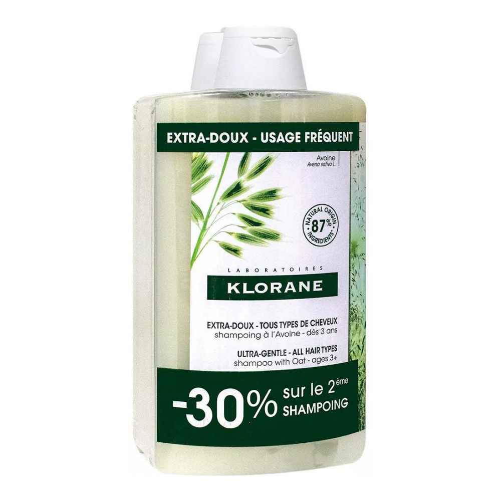 Shampoing Extra-Doux au Lait d'Avoine - 400 ml, 2 Pièces