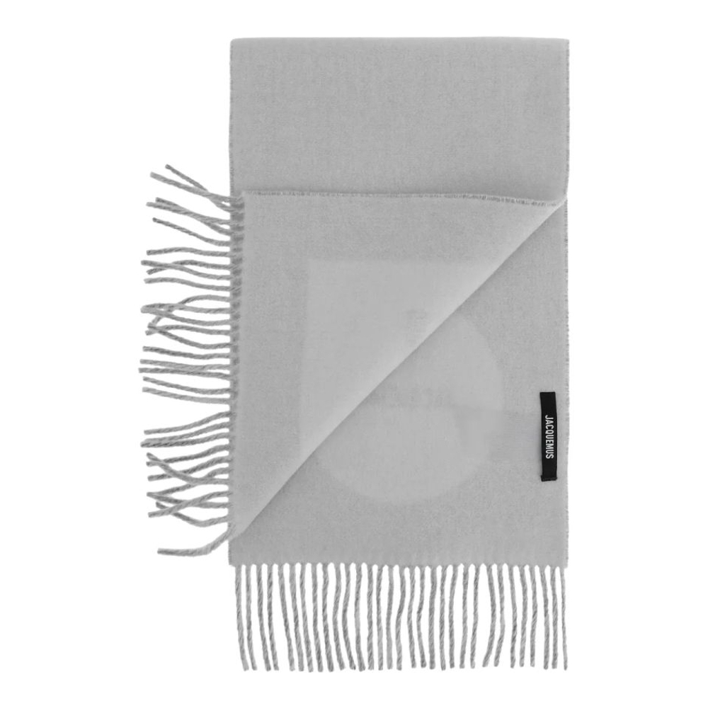 Women's 'Logo-Detail Fringed' Wool Scarf