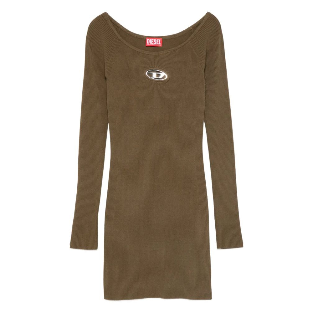 Women's 'Ribbed Logo-Detail' Long-Sleeved Dress