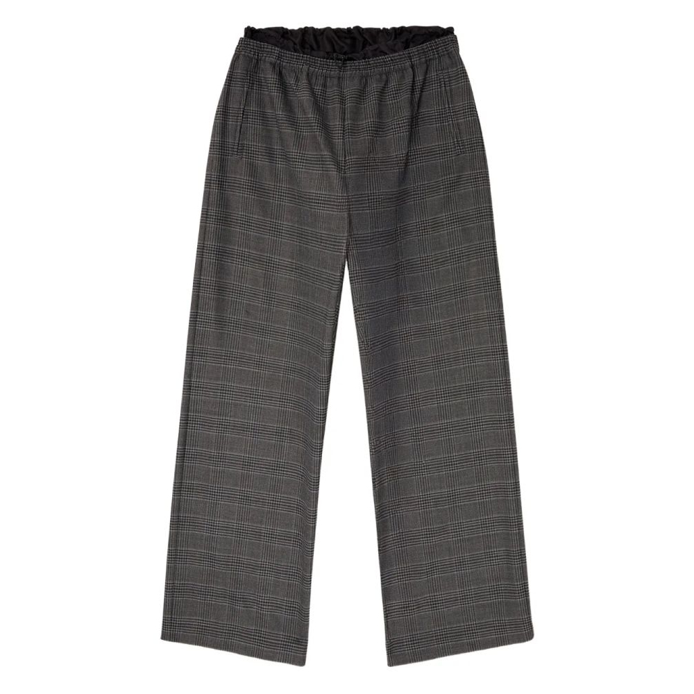 Pantalon 'Elastic-Waist Checked Straight' pour Femmes