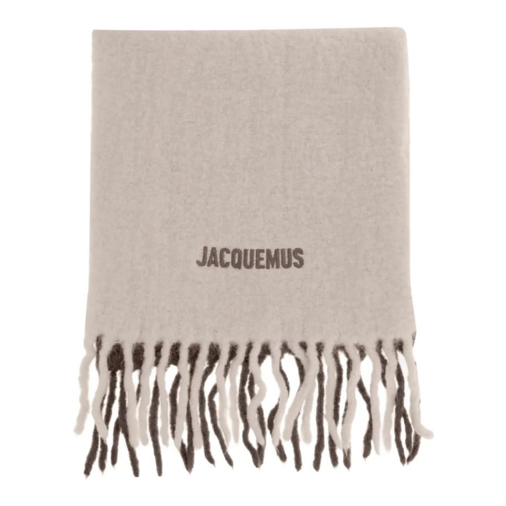 Écharpe en laine 'L'Écharpe Moisson Logo-Embroidered Fringed' pour Femmes