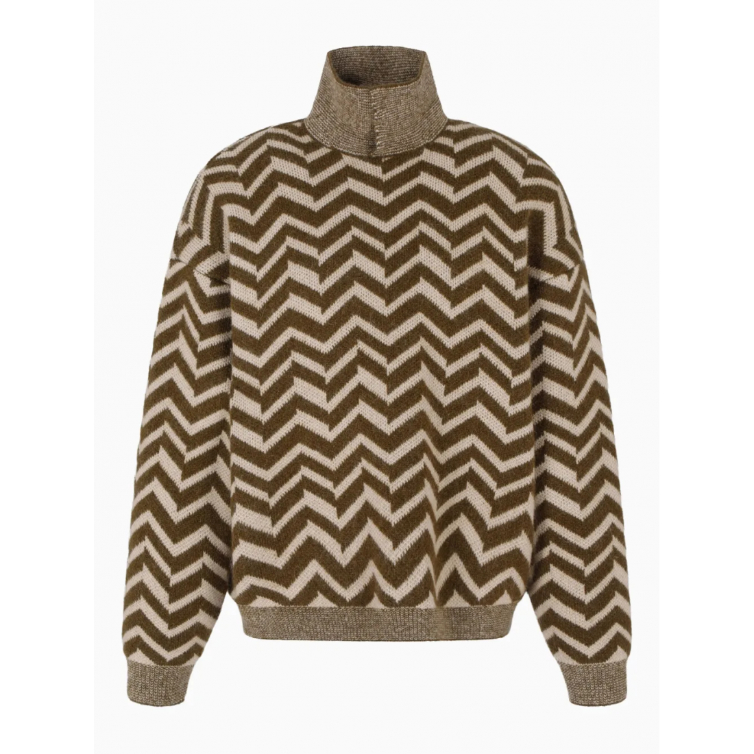 Pull 'Chevron-Pattern High-Neck' pour Hommes