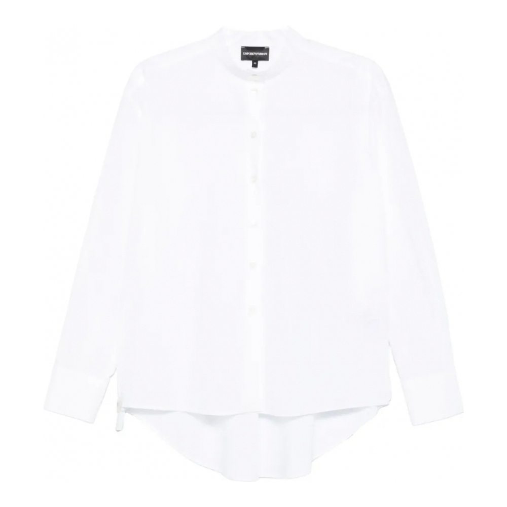 Chemise 'Button-Front Curved-Hem' pour Femmes