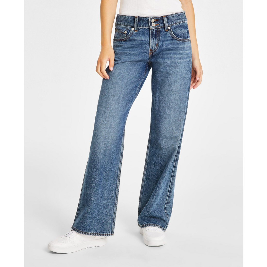Jeans 'Super-Low Double-Button Relaxed-Fit Denim' pour Femmes