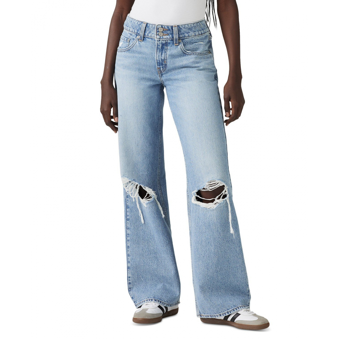 Jeans 'Super-Low Double-Button Relaxed-Fit Denim' pour Femmes