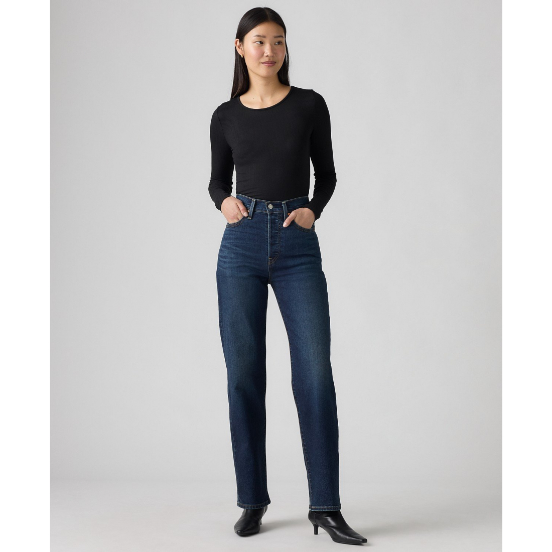 Jeans 'Ribcage High-Rise Straight-Leg' pour Femmes