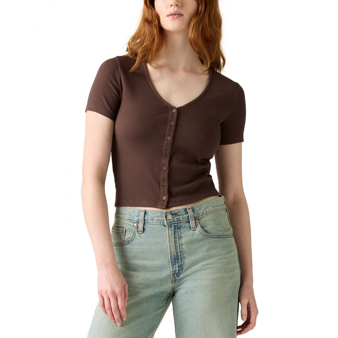 Top à manches courtes 'Muse Button-Front' pour Femmes