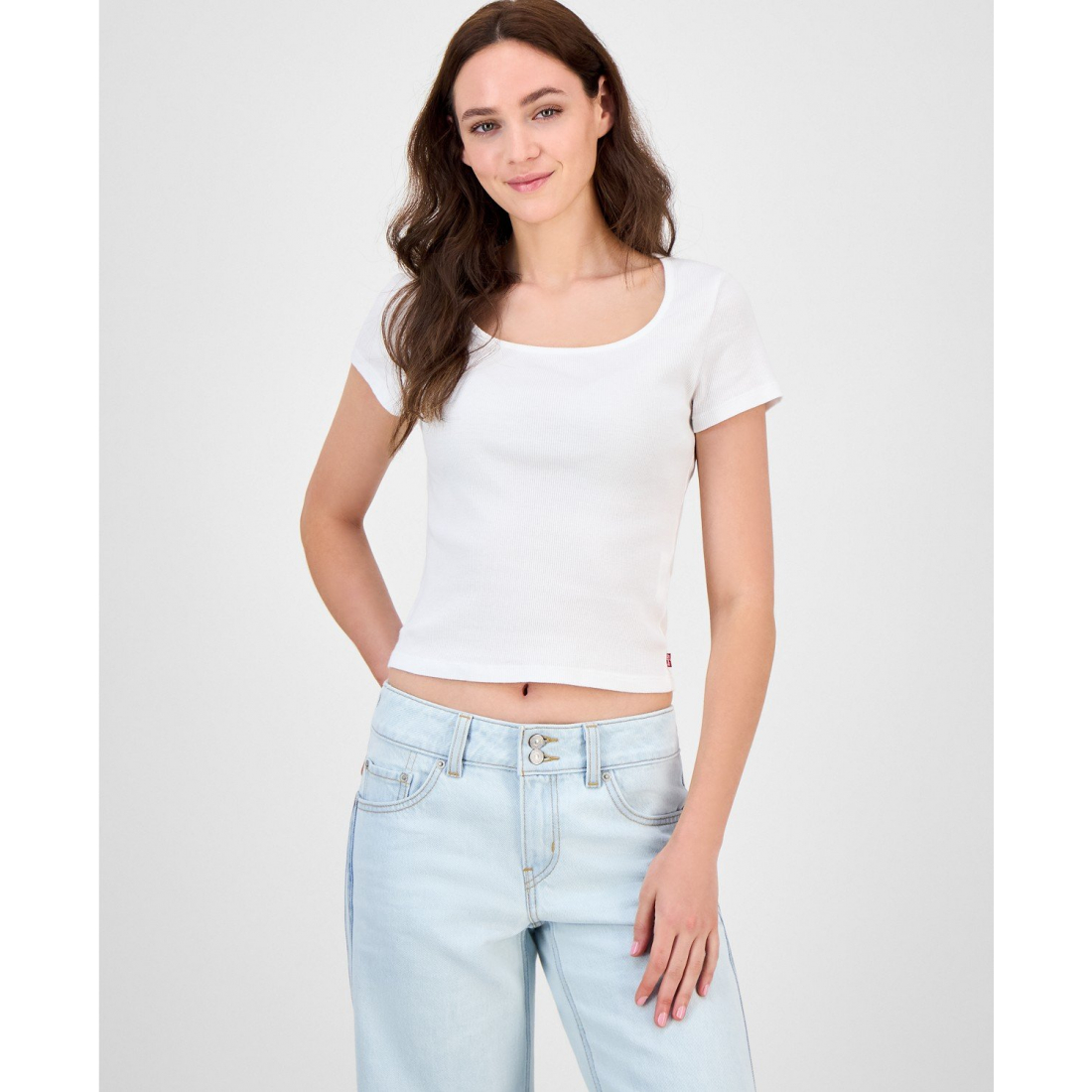 T-shirt 'Cotton Rib-Knit' pour Femmes