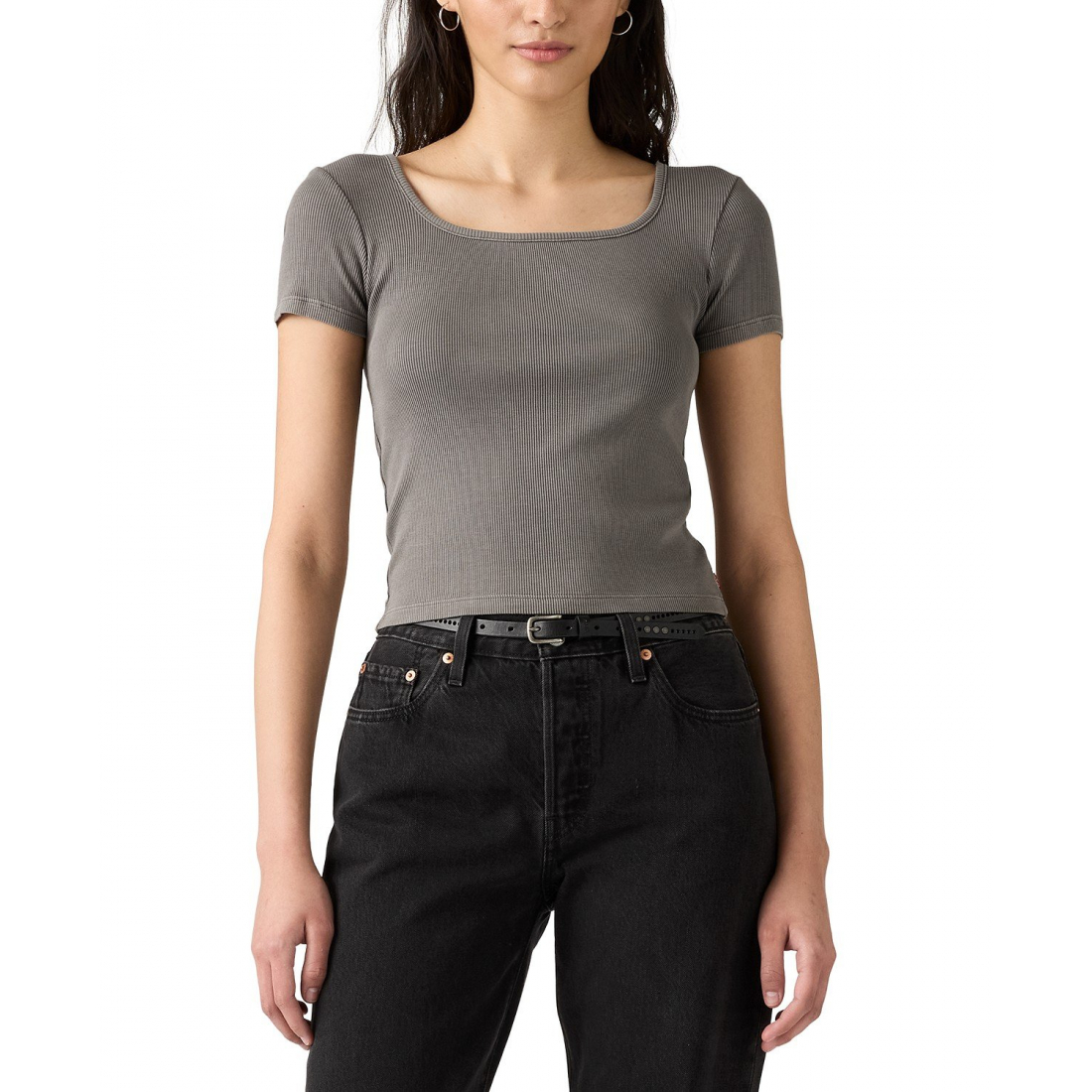T-shirt 'Cotton Rib-Knit' pour Femmes