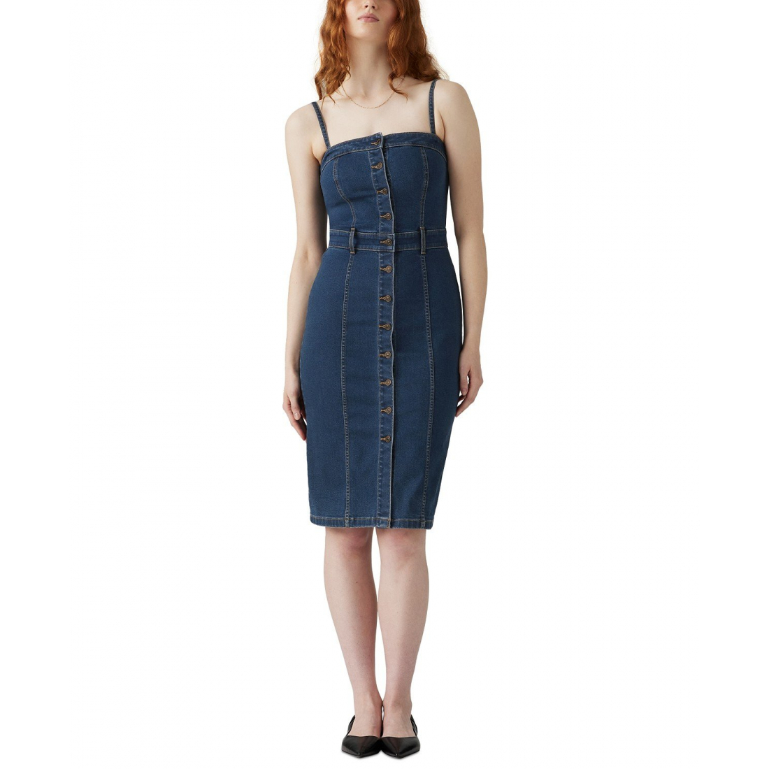 Robe en jean 'Bustier Button-Front' pour Femmes