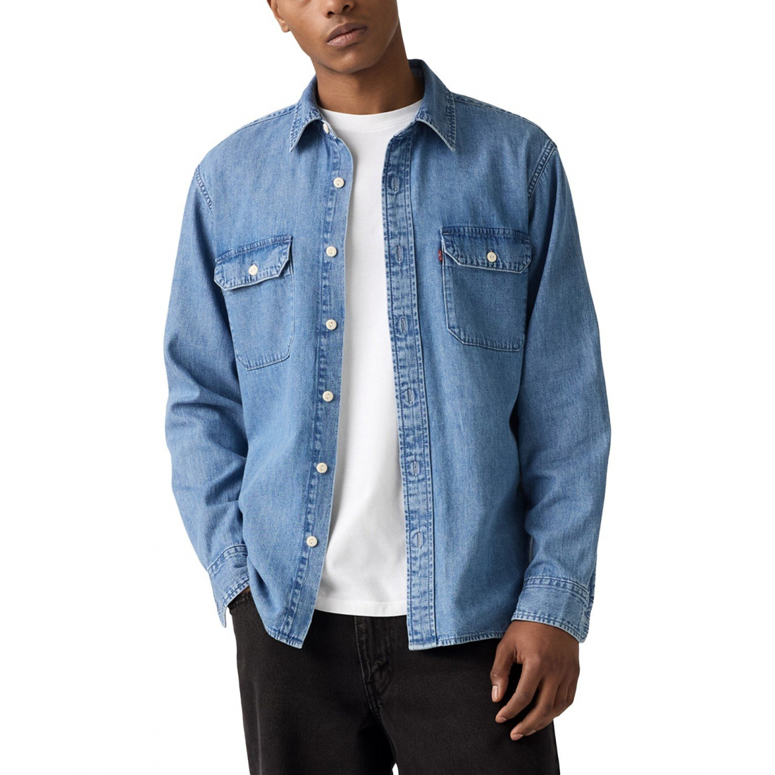 Chemise 'Relaxed Fit Button Front Worker' pour Hommes