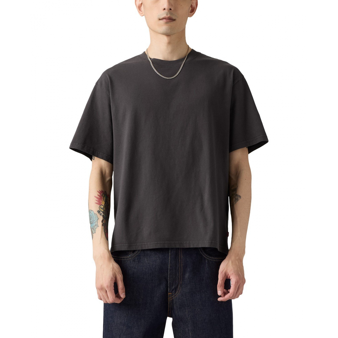 Men's 'Relaxed Fit Boxy Short Sleeve' Crop T-shirt