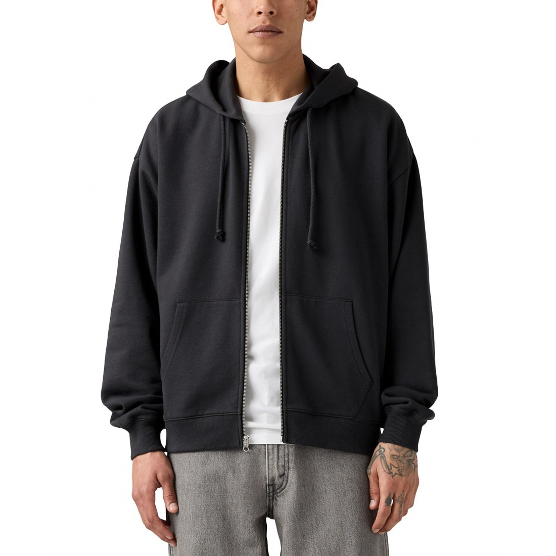 Sweatshirt à capuche  'Relaxed Fit Cropped Full-Zip' pour Hommes