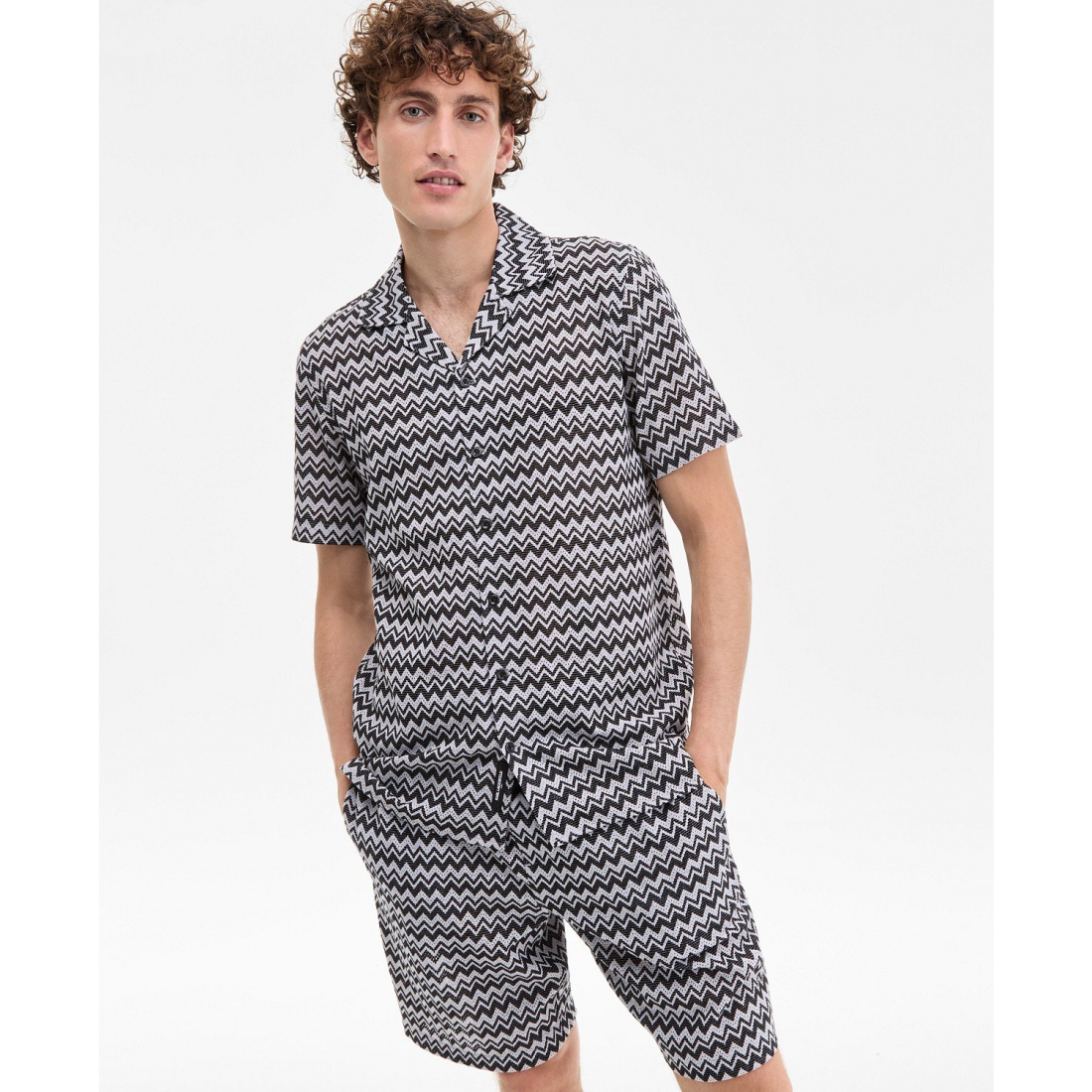 Chemise à manches courtes 'Zig-Zag' pour Hommes