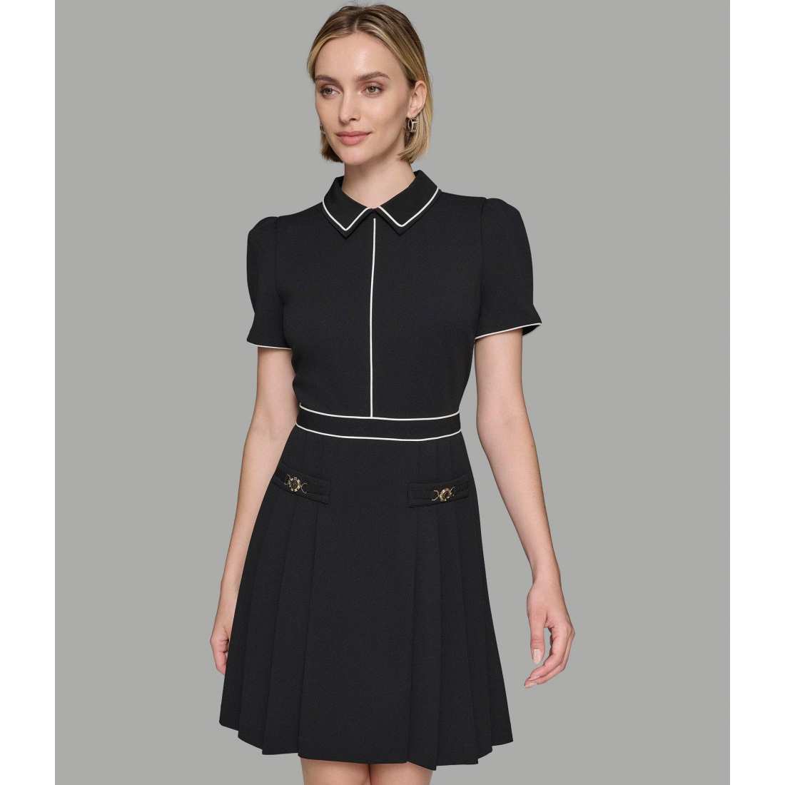 Robe A-line 'Short Sleeve Collared' pour Femmes