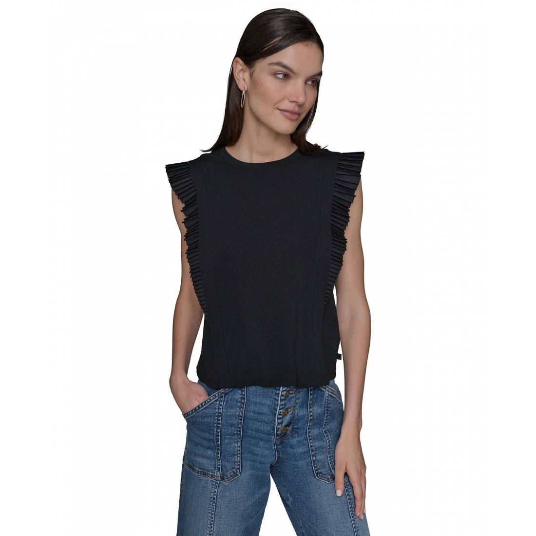 Haut sans manches 'Ruffle-Sleeve Knit' pour Femmes