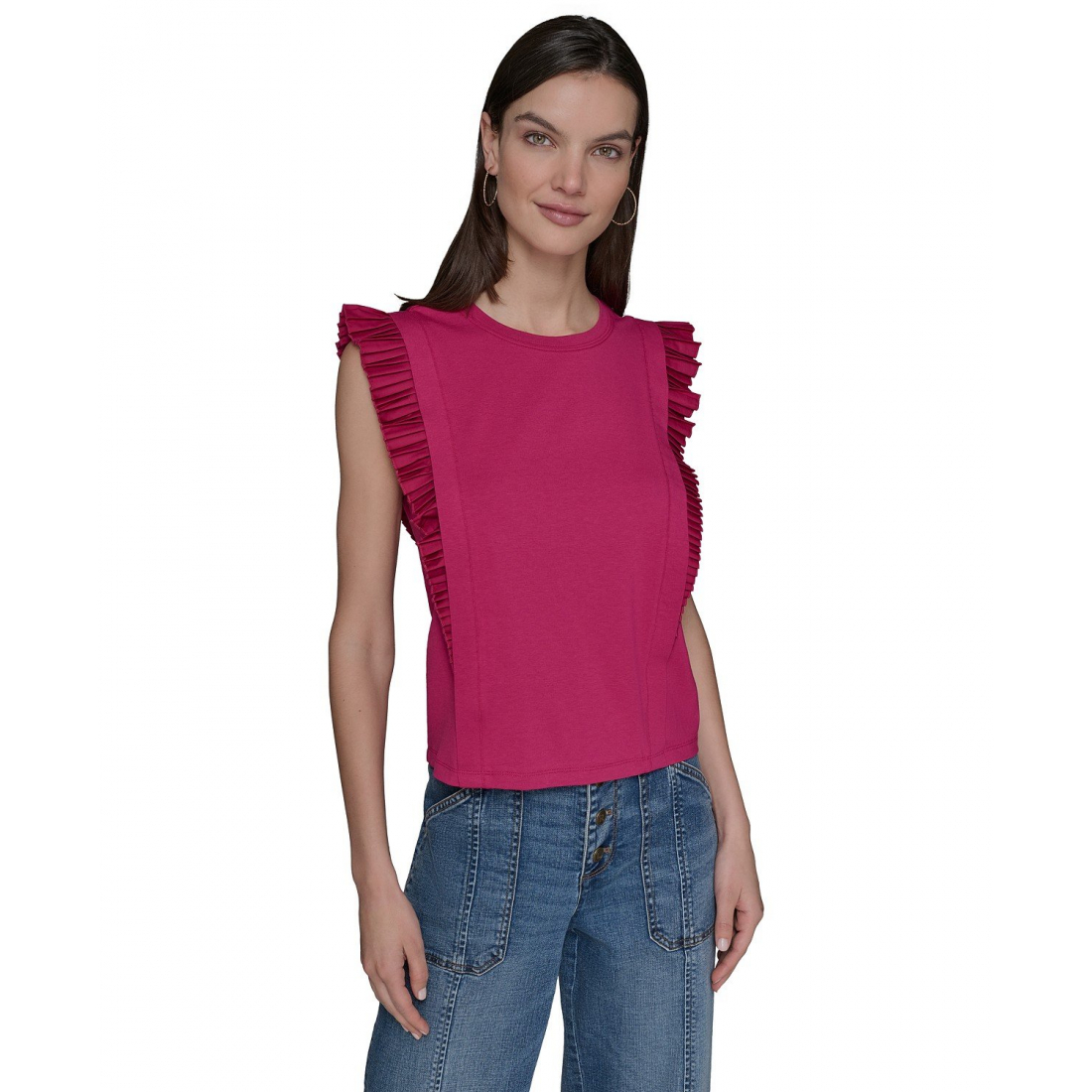 Haut sans manches 'Ruffle-Sleeve Knit' pour Femmes