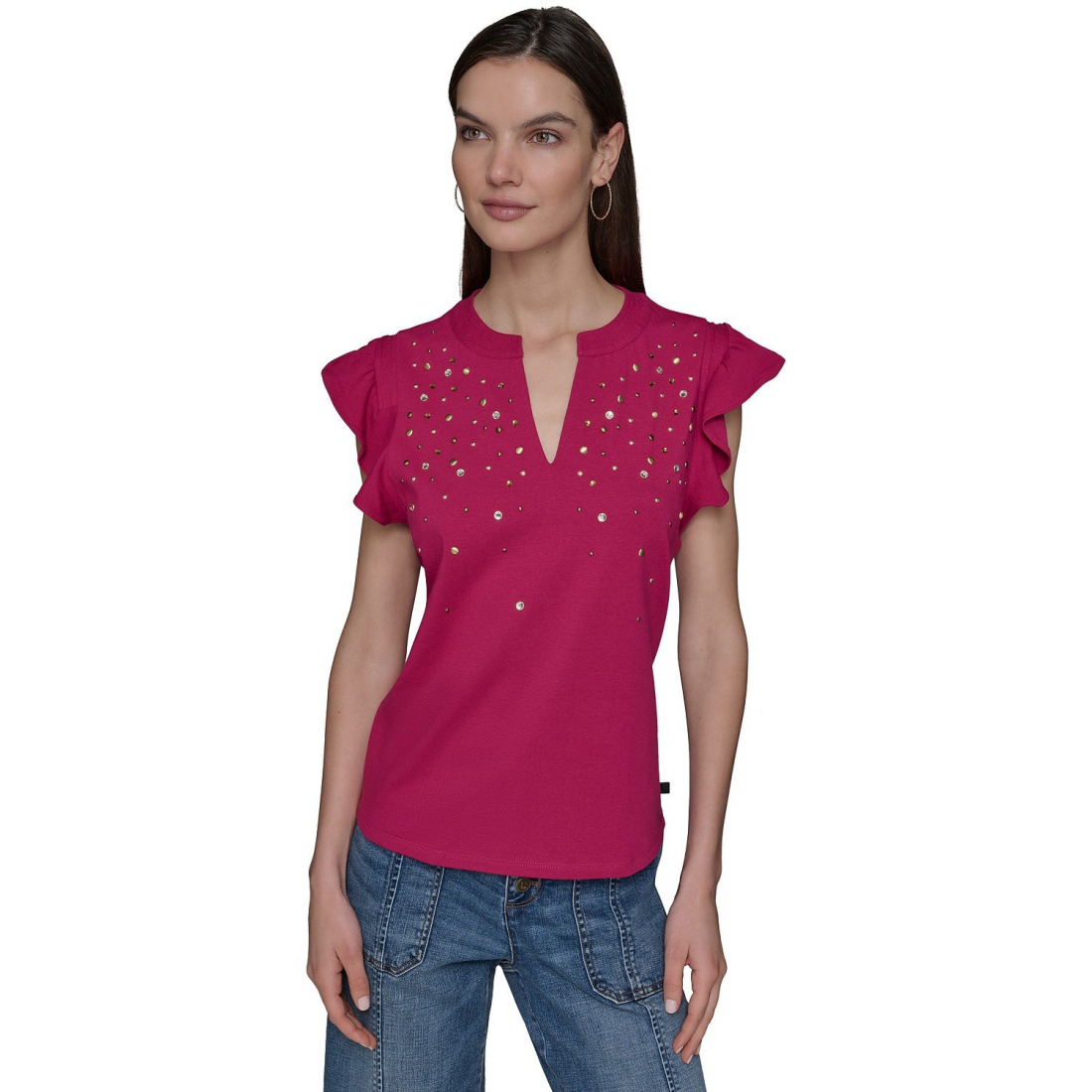 Haut sans manches 'Studded Ruffle Knit' pour Femmes