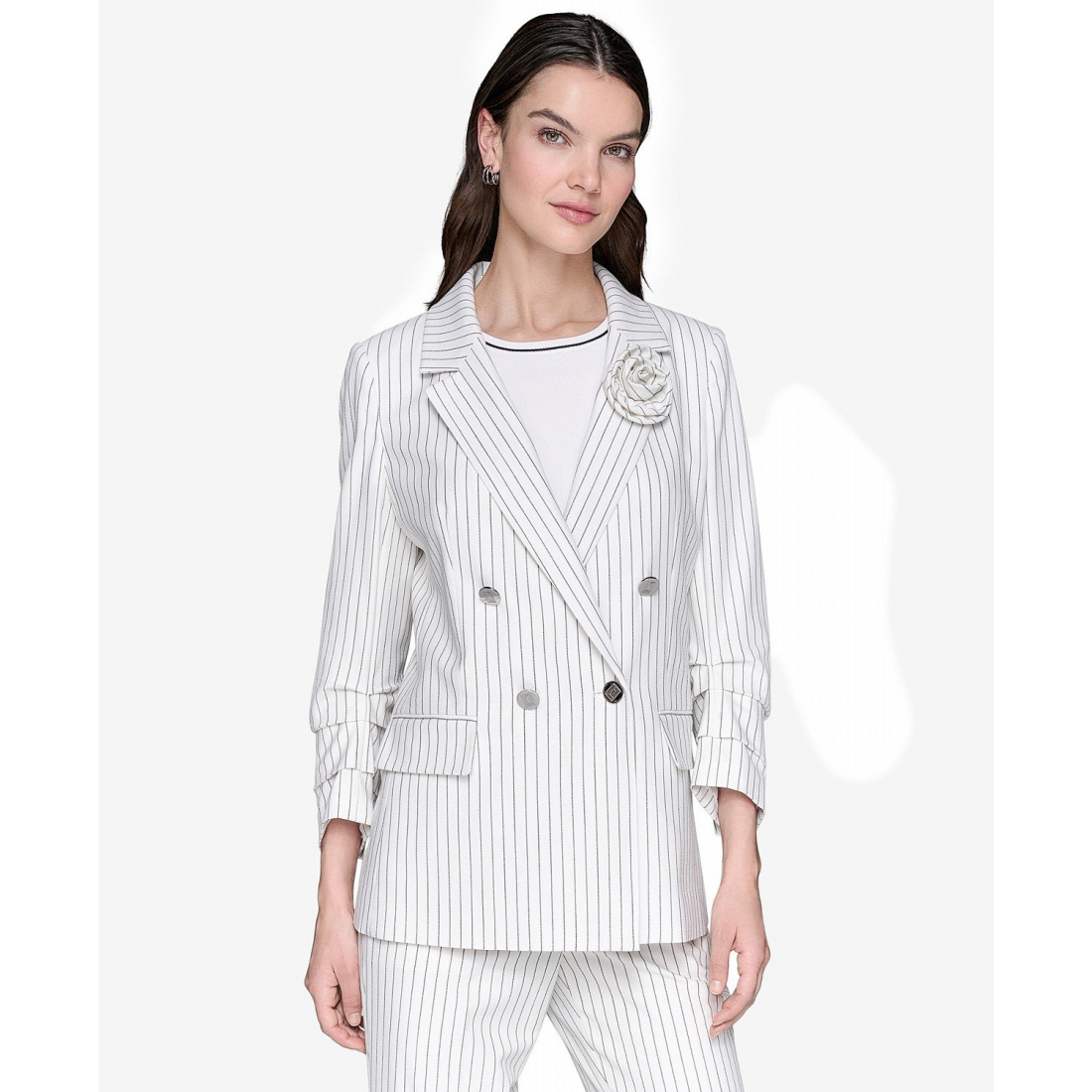 Blazer 'Striped Double-Breasted' pour Femmes