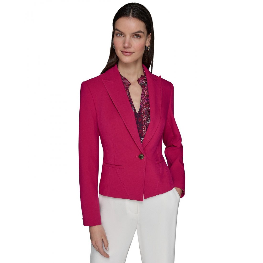 Blazer 'Peak-Lapel Cropped' pour Femmes