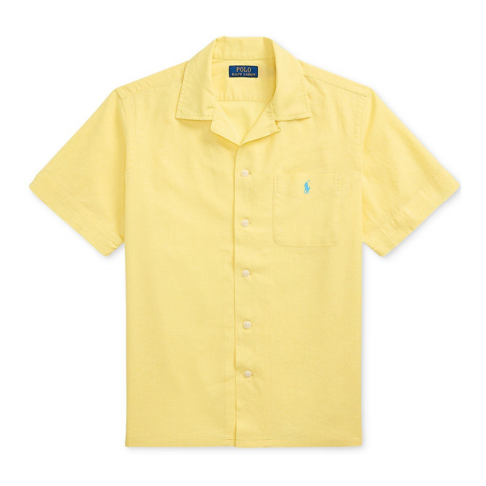 Chemise à manches courtes 'Classic-Fit Linen-Cotton Camp' pour Hommes